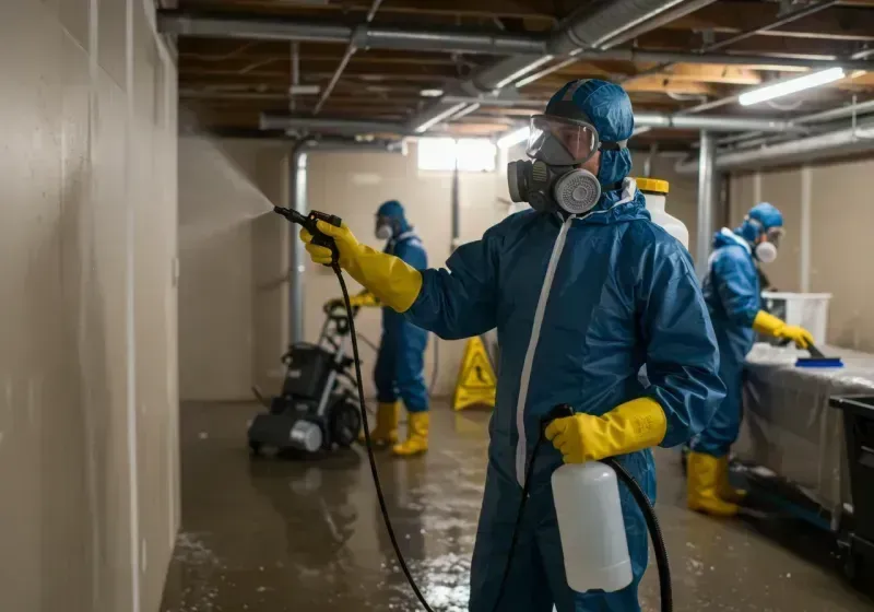 Basement Sanitization and Antimicrobial Treatment process in Summit Hill, PA